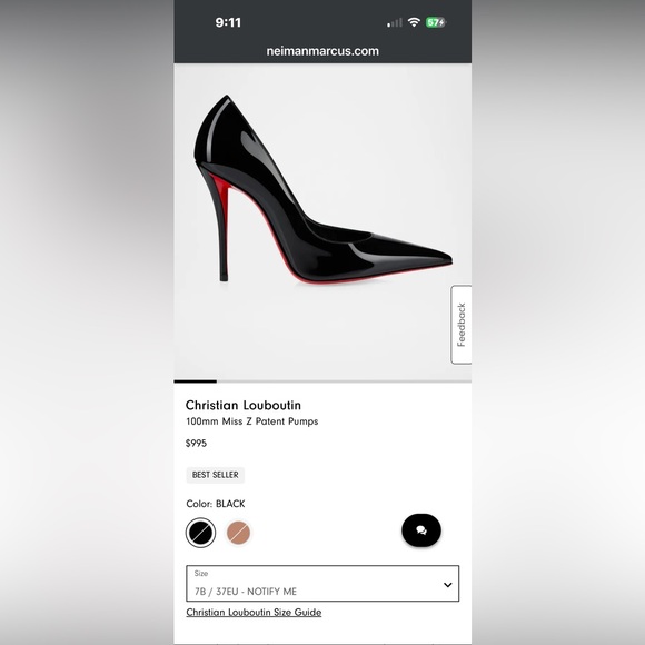 Christian Louboutin 100mm Miss Z Patent Pumps - Picture 6 of 6